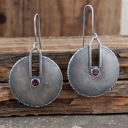 Pakamera Kolczyki srebrne granat rodolit