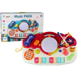 Organki Pianinko Edukacyjne Muzyczne Bębenek Dźwięki Światła