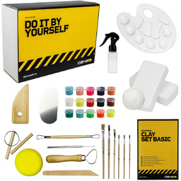 ZESTAW GARNCARSKI BASIC GLINA BIALA NARZEDZIA DO MODELOWANIA