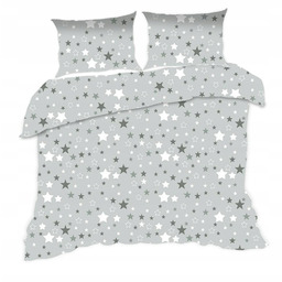 Pościel 160x200 gwiazdki szara Kids