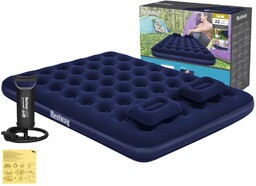 Materac Dmuchany Dwuosobowy 152x203x22 Bestway 67374 + PODUSZKI
