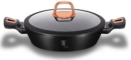 Edinos Czarny aluminiowy garnek ze szklaną pokrywą P5-E22