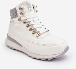 Buty Trekkingowe Trapery Sznurowane Białe Big Star Mm274675-37