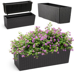 Doniczka balkonowa rattan z wkładem Murano 56 x