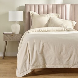 Jednokolorowa pościel z perkalu z lamówką Perlamo 200x200