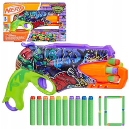 NERF WOJOWNICZE ŻÓŁWIE NINJA PISTOLET REWOLWER + STRZAŁKI