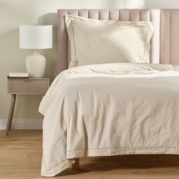 Jednokolorowa pościel z perkalu z lamówką Perlamo 140x200