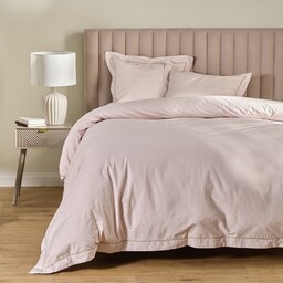 Jednokolorowa pościel z perkalu z lamówką Perlamo 200x200