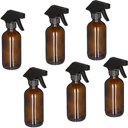 Relaxdays Butelka ze spryskiwaczem, szklana, zestaw 6 sztuk,