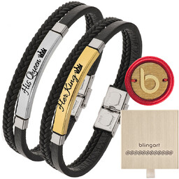 Bransoletki skórzane dla par z grawerem