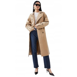 KAREN MILLEN PŁASZCZ TRENCZ BEŻOWY CASUAL 40 1Y1E