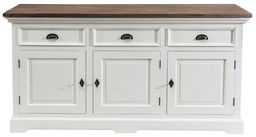 Komoda Brighton 180x55x95cm white&natural grey, 180 x 55