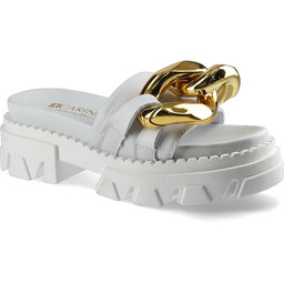 Białe Klapki Carinii Stylowe Buty Damskie Na Lato
