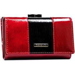 Elegancki, czerwony portfel damski ze skóry naturalnej zamykany