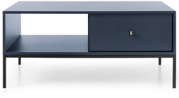 Stolik kawowy Evora granatowy z szufladą, prostokątny, nowoczesny