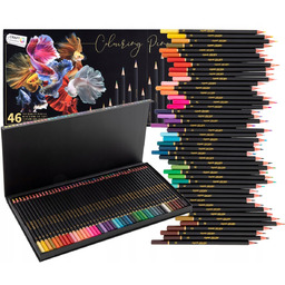 Kredki ołówkowe 46szt w etui profesjonalne prezent