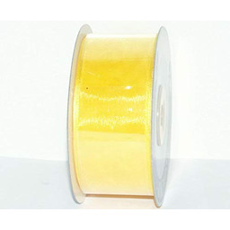 Piovaccari Taśma Organza, Żółty, 40 mm x 20