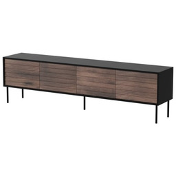 Cama Meble Szafka RTV 4D CORTINA 200x40x55 czarny/orzech