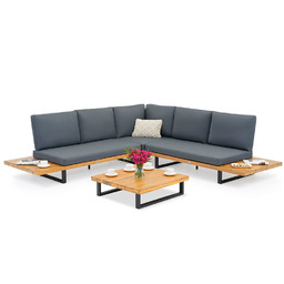 Antracytowy narożnik ogrodowy z drewna akacjowego Celano Garden