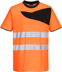 PORTWEST PW213 T-SHIRT OSTRZEGAWCZY PW2; POMARAŃCZOWY/CZARNY