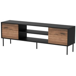 Cama Meble Szafka RTV EF CORTINA 180x40x60 czarny/orzech