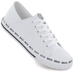 Trampki niskie eko skóra ażurowe białe Big Star