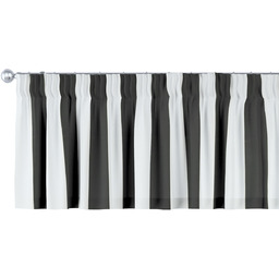 Lambrekin na taśmie marszczącej, pasy czarno-białe, 130 x