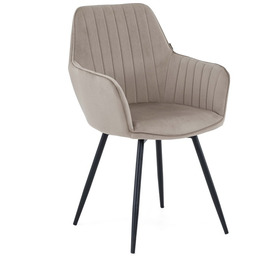 Krzesło tapicerowane DC-0084-2 ciemny beż #7 welur czarne