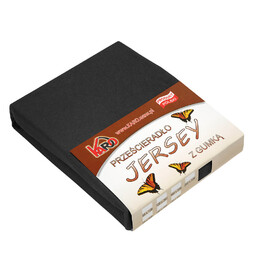 KARO Prześcieradło jersey z gumką 200x200 czarne 044