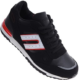 Czarne chłopięce sznurowane buty sportowe