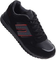 Czarne chłopięce sznurowane buty sportowe