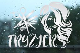 Naklejka fryzjerska mrożone szkło: kobieta