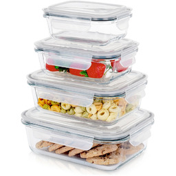 Pojemniki na żywność szklane z pokrywką i uszczelką