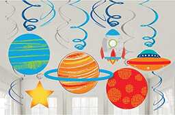 amscan 672278 Blast Off Space tematyczne dekoracje wirujące