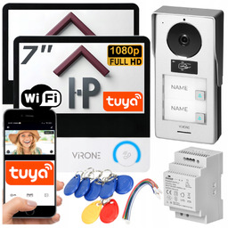 Wideodomofon Dwurodzinny Wifi Tuya LCD 7" Czytnik Rfid
