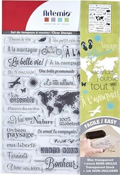 Artemio clear-mots voyage-37 stempel silikonowy, przezroczysty, 15,5 x