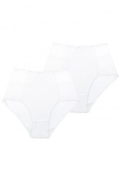 Jednokolorowe wysokie figi damskie (2 pack) z koronką