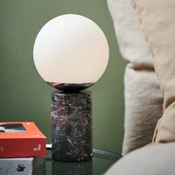 Nordlux Lampa stołowa Lilly Marble, ciemnoszara, szkło, marmur,