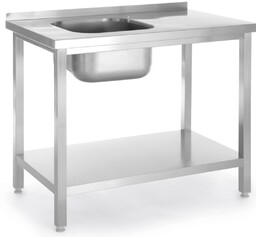 Stół ze zlewem i półką lewy 1000x600x850 roboczy
