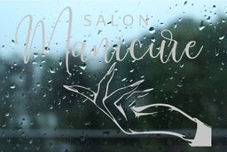 Naklejka mrożone szkło: salon manicure