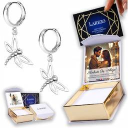 Kolczyki Srebrne 925 z Wazką Owady Ważki Ważka