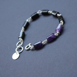 Pakamera Wzburzony ametyst i czarny turmalin