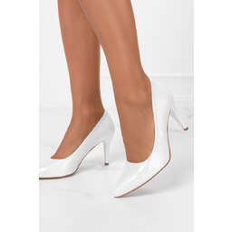 Srebrne szpilki błyszczące ze skórzaną wkładką Casu 1403-40