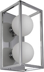 Kinkiet chromowany geometryczny z dwoma szklanymi kulami MB-BR4367-W2