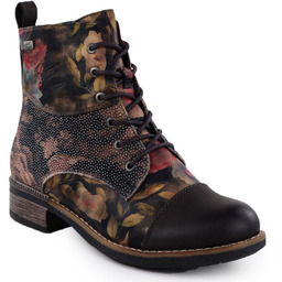 Botki damskie workery w kwiaty Rieker 94611-91