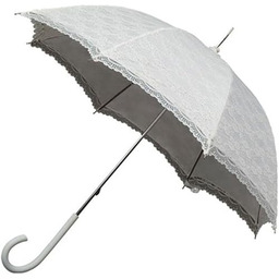 Falconetti parasol, prosty, biały, z koronką, dla kobiet,