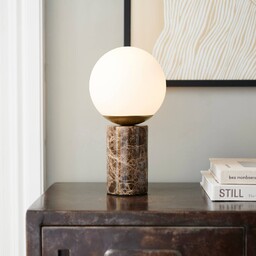 Nordlux Lampa stołowa Lilly Marble, brązowy, szkło, marmur,