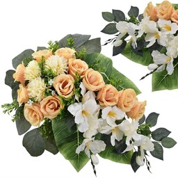 KOMPOZYCJA KWIATOWA RÓŻA CHRYZANTEMA STORCZYK ORCHIDEA SZTUCZNE KWIATY