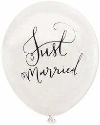 Balony lateksowe z nadrukiem weselnym Just Married -