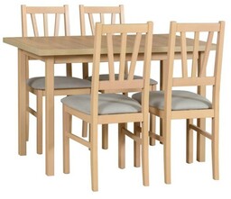 Zestaw stół MAX 10 + 4 krzesła drewniane